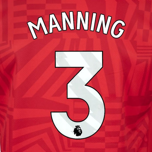 2024 2025 OFFICIAL SOUTHAMPTON MANNING 3 WHITE HOME PLAYER SIZE NAME SET
