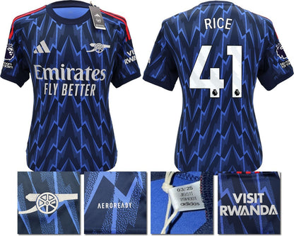 BNWT 2025/2026 ARSENAL F.C. ADIDAS AWAY SHIRT RICE 41 + PATCHES