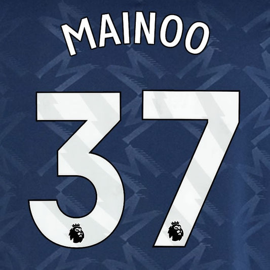 2024 2025 MANCHESTER UNITED MAINOO 37 AWAY WHITE PLAYER SIZE NAMESET