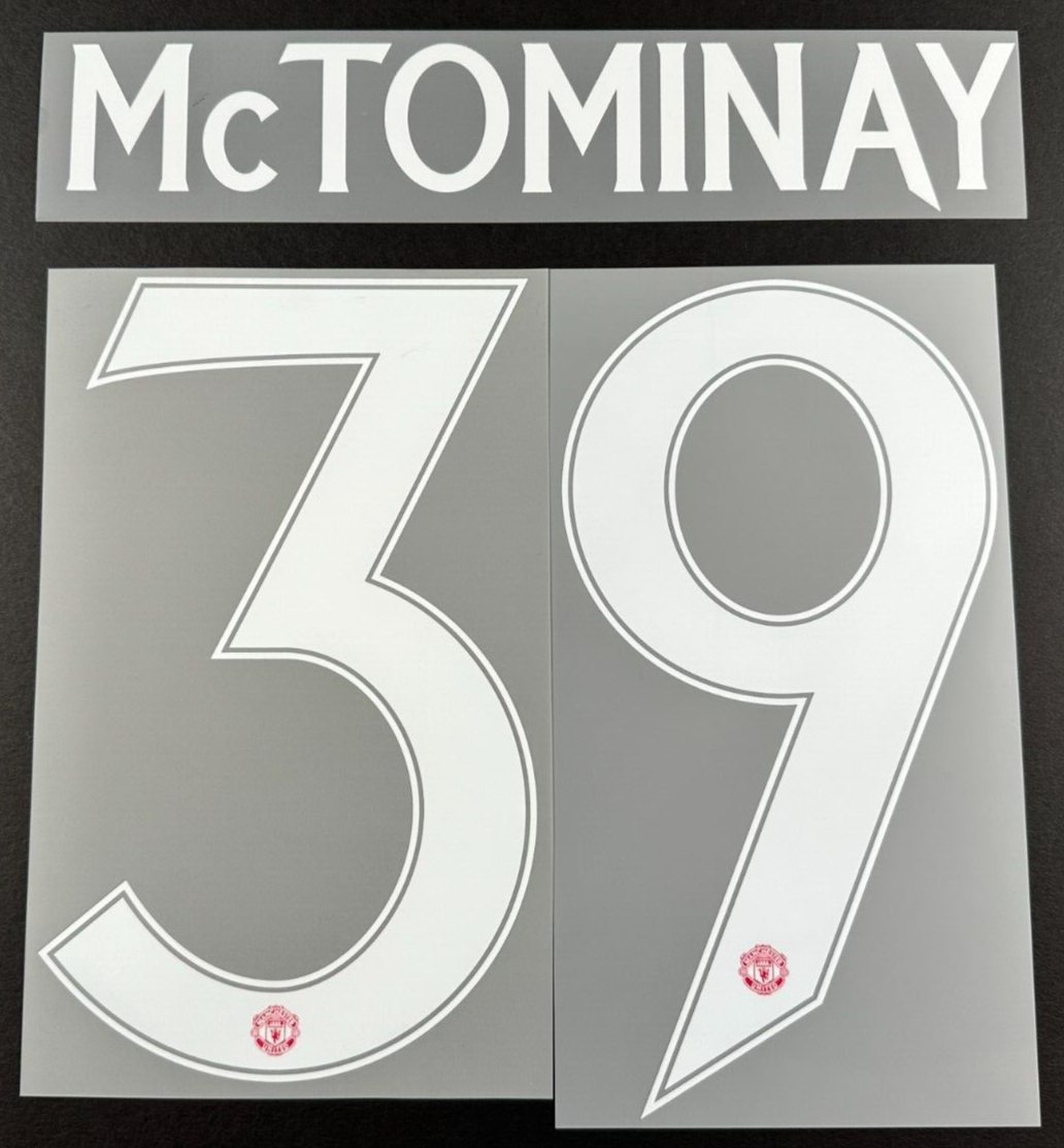 2024 2025 OFFICIAL MAN UNITED McTOMINAY 39 WHITE CUP PLAYER SIZE NAMESET