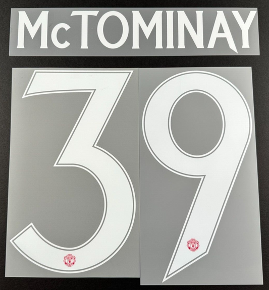 2024 2025 OFFICIAL MAN UNITED McTOMINAY 39 WHITE CUP PLAYER SIZE NAMESET