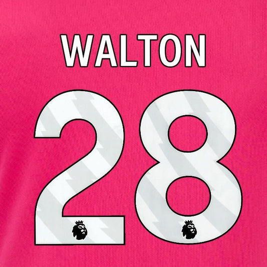 2024 2025 OFFICIAL IPSWICH TOWN WALTON 28 WHITE 3RD PLAYER SIZE NAME SET