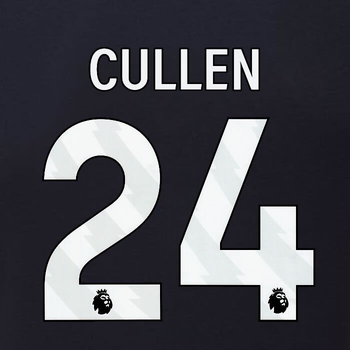 2023 2024 BURNLEY CULLEN 24 OFFICIAL WHITE 3RD PLAYER SIZE NAMESET