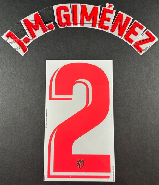 2019 2020 OFFICIAL ATLETICO MADRID J.M. GIMENEZ 2 AWAY PLAYER SIZE NAMESET