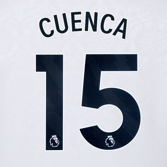 2025 2026 OFFICIAL FULHAM CUENCA 15 BLACK HOME PLAYER SIZE NAMESET