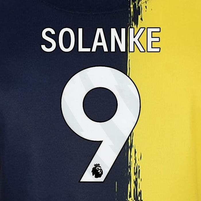 2023 2024 BOURNEMOUTH SOLANKE 9 WHITE 3rd PLAYER SIZE NAME SET