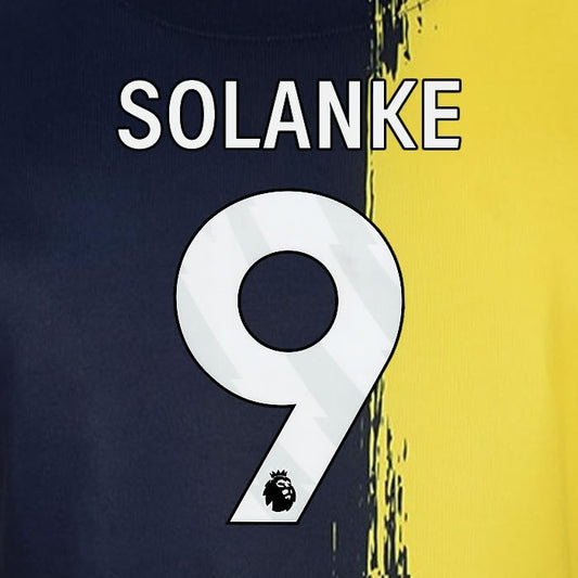 2023 2024 BOURNEMOUTH SOLANKE 9 WHITE 3rd PLAYER SIZE NAME SET