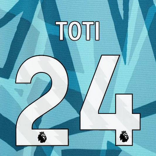 2023 2024 WOLVES 3RD TOTI 24 OFFICIAL WHITE PLAYER SIZE NAMESET