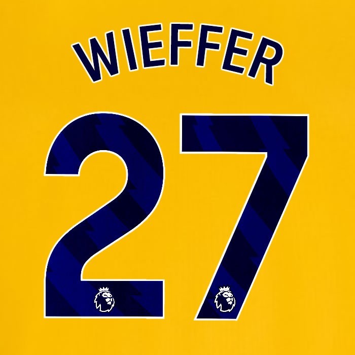 2024 2025 OFFICIAL BRIGHTON WIEFFER 27 AWAY BLUE PLAYER SIZE NAMESET