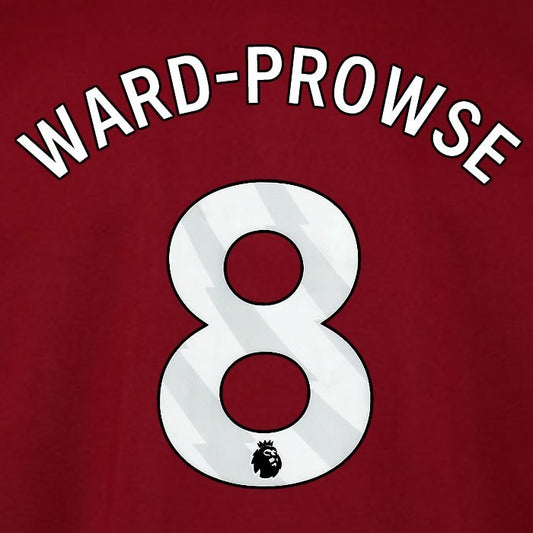 2025 2026 WEST HAM WARD PROWSE 8 OFFICIAL WHITE HOME PLAYER SIZE NAMESET