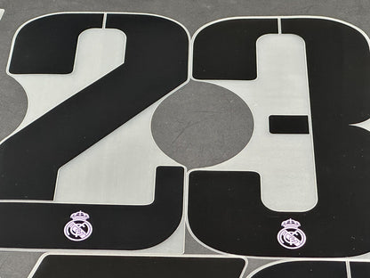 2022 2023 OFFICIAL AVERY DENNISON REAL MADRID HOME & AWAY PLAYER SIZE NUMBER