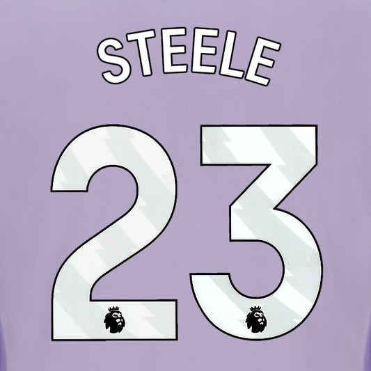 2025 2026 OFFICIAL BRIGHTON STEELE 23 AWAY WHITE PLAYER SIZE NAMESET