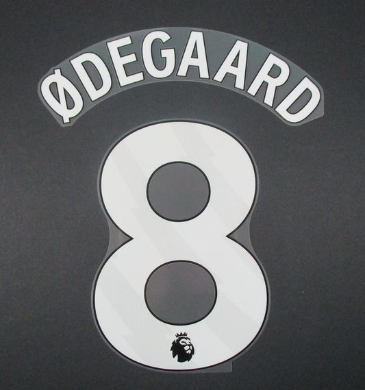 ARSENAL 2025 2026 ODEGAARD 8 OFFICIAL AVERY DENNISON WHITE PLAYER SIZE NAMESET