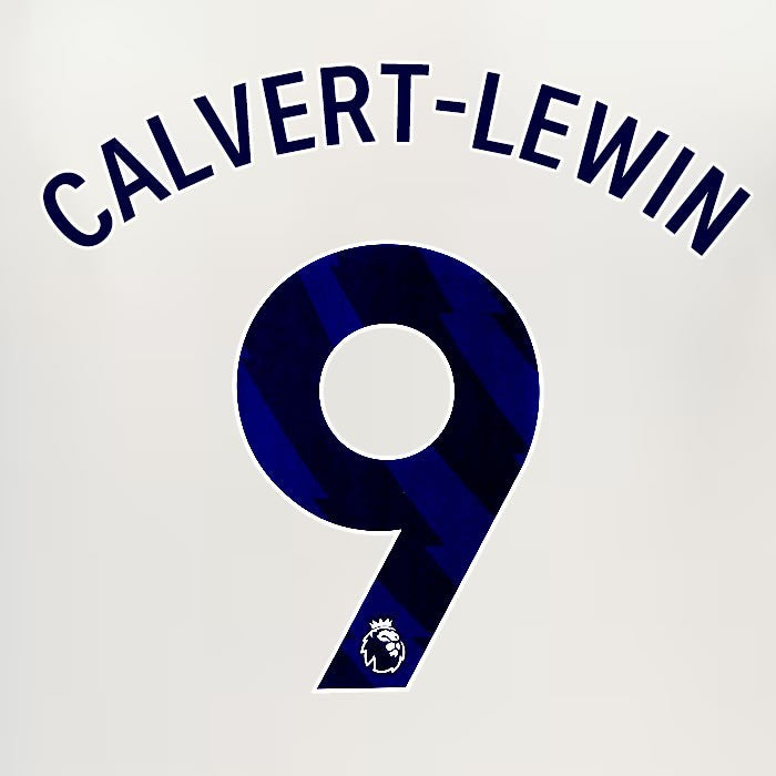 2024 2025 EVERTON CALVERT LEWIN 9 OFFICIAL BLUE 3RD PLAYER SIZE NAMESET