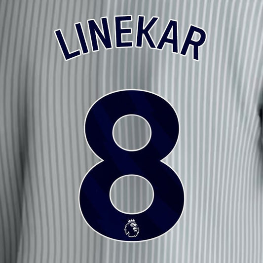 2023 2024 EVERTON LINEKAR 8 OFFICIAL BLUE 3RD PLAYER SIZE NAMESET