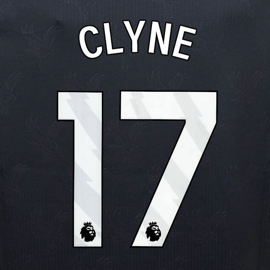 2024 2025 OFFICIAL CRYSTAL PALACE CLYNE 17 WHITE 3RD PLAYER SIZE NAMESET