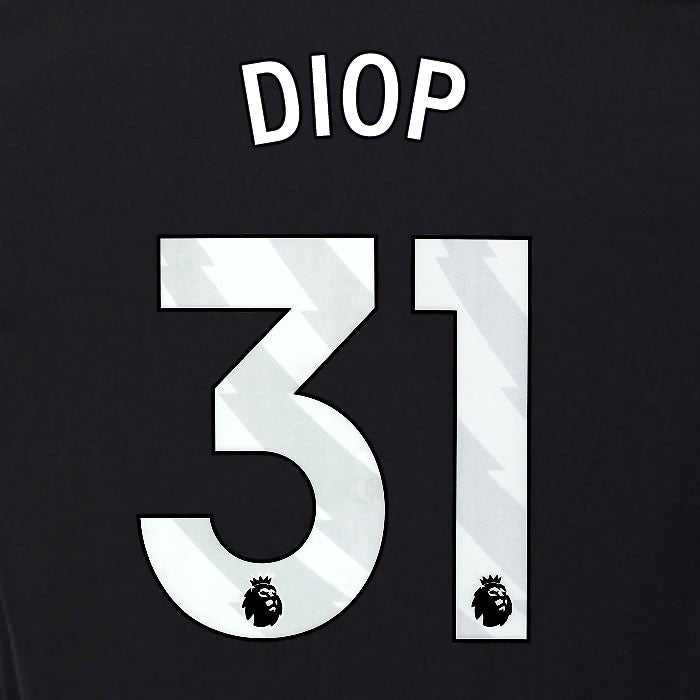 2025 2026 OFFICIAL FULHAM DIOP 31 WHITE 3RD PLAYER SIZE NAMESET