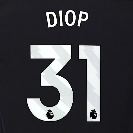 2025 2026 OFFICIAL FULHAM DIOP 31 WHITE 3RD PLAYER SIZE NAMESET