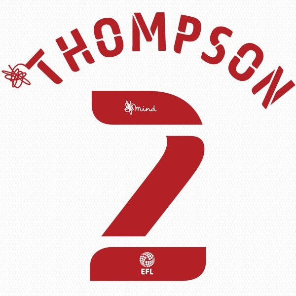 BRENTFORD 2020 2021 OFFICIAL THOMPSON 2 3RD PLAYER SIZE NAME SET