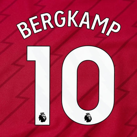 ARSENAL 2023/24 BERGKAMP 10 OFFICIAL AVERY DENNISON WHITE PLAYER SIZE NAME SET