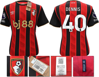 BNWT 2025 2026 UMBRO AFC BOURNEMOUTH HOME SHIRT DENNIS 40