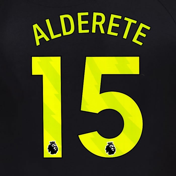 2025 2026 OFFICIAL SUNDERLAND ALDERETE 15 YELLOW 3RD PLAYER SIZE NAME SET