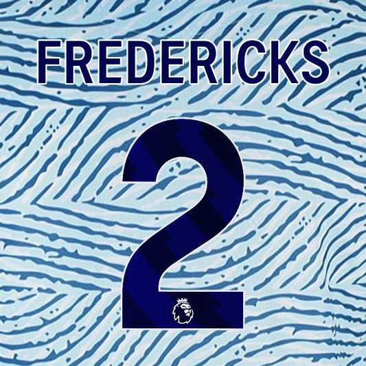 2023 2024 BOURNEMOUTH FREDERICKS 2 BLUE AWAY PLAYER SIZE NAME SET