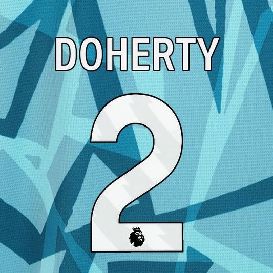 2023 2024 WOLVES 3RD DOHERTY 2 OFFICIAL WHITE PLAYER SIZE NAMESET