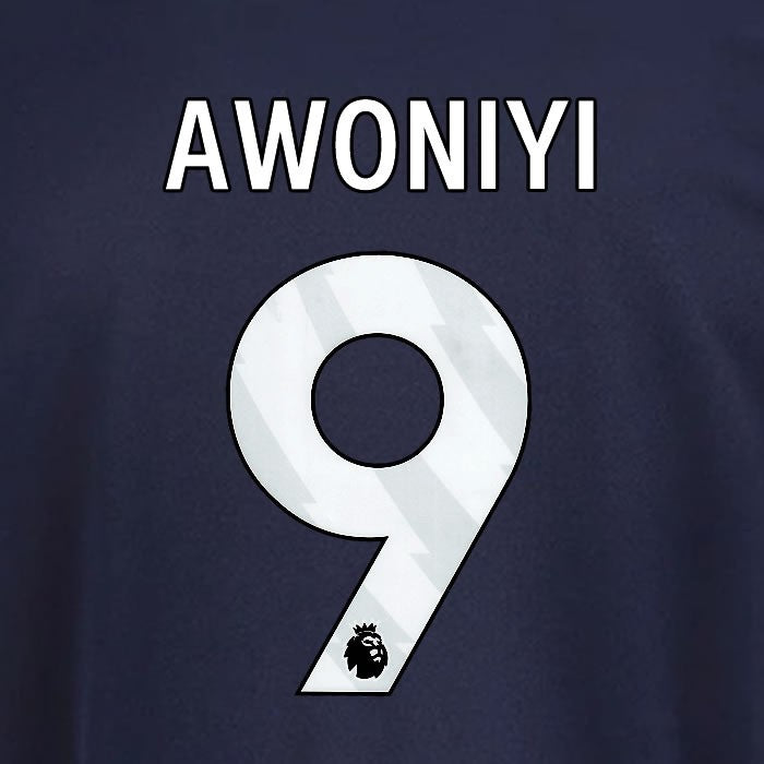 2025 2026 OFFICIAL NOTTINGHAM AWONIYI 9 WHITE 3RD PLAYER SIZE NAMESET