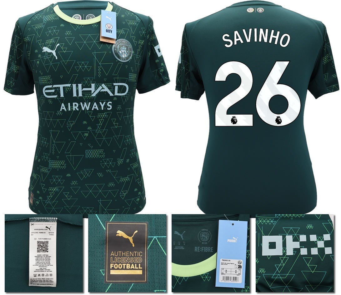 BNWT 2025 2026 MAN CITY PUMA 4TH SAVINHO 26 FOOTBALL SHIRT