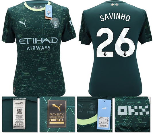 BNWT 2025 2026 MAN CITY PUMA 4TH SAVINHO 26 FOOTBALL SHIRT