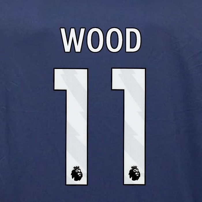 2023 2024 OFFICIAL NOTTINGHAM WOOD 11 WHITE 3RD PLAYER SIZE NAMESET