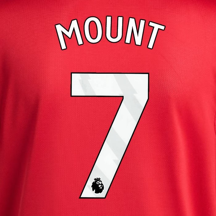 2025 2026 MANCHESTER UNITED MOUNT 7 HOME WHITE PLAYER SIZE NAMESET
