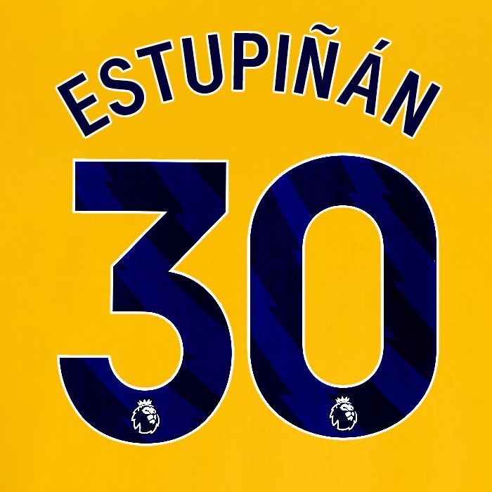 2024 2025 OFFICIAL BRIGHTON ESTUPINAN 30 AWAY BLUE PLAYER SIZE NAMESET