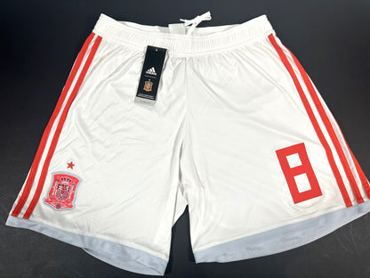 BRAND NEW 2018 2019 ADIDAS SPAIN AWAY FOOTBALL SHORTS #8 MENS MEDIUM