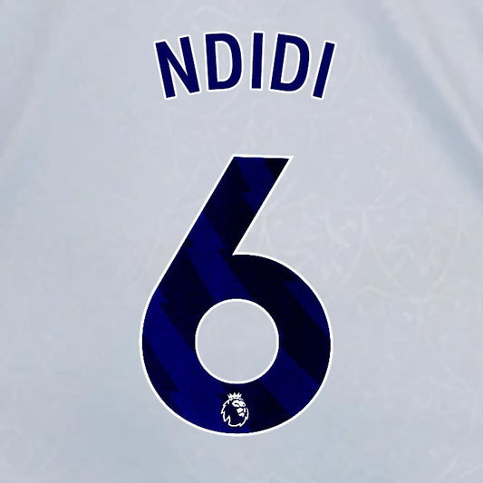 2024 2025 OFFICIAL LEICESTER CITY NDIDI 6 BLUE 3RD PLAYER SIZE NAME SET