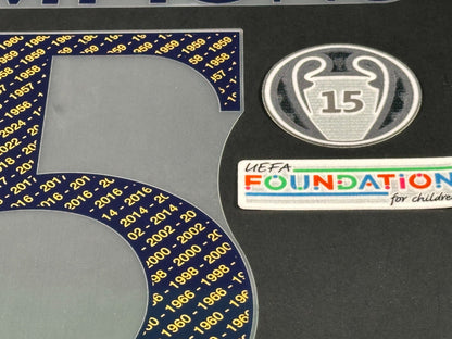 2024 AVERY DENNISON REAL MADRID CHAMPIONS 15 + x 15 SLEEVE PATCH + FOUNDATION