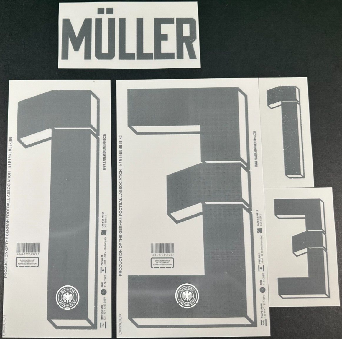 GERMANY 2024-2025 OFFICIAL NAME & NUMBERING MULLER 13 HOME PLAYER SIZE NAMESET