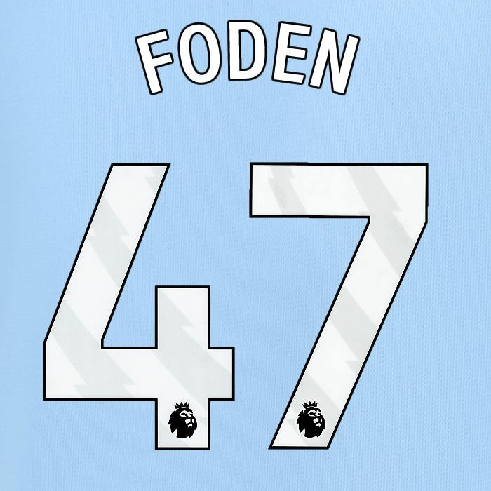 2023 2024 MAN CITY FODEN 47WHITE HOME PLAYER SIZE NAME SET