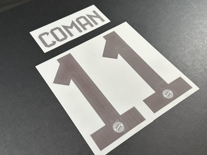 2024 2025 OFFICIAL BAYERN MUNICH COMAN 11 HOME DARK RED PLAYER SIZE NAMESET