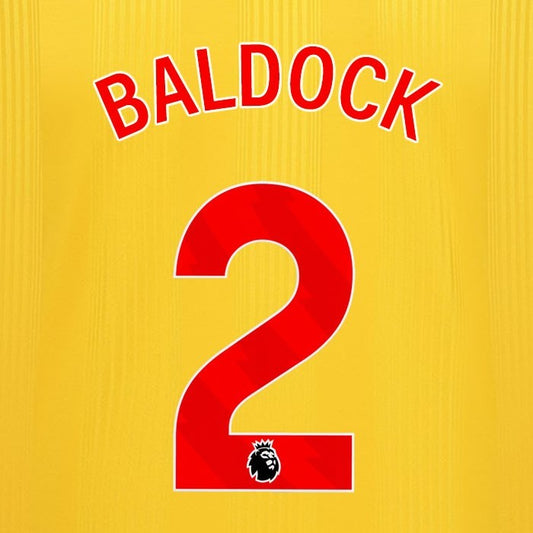 2023 2024 SHEFFIELD UNITED OFFICIAL BALDOCK 2 RED AWAY PLAYER SIZE NAMESET