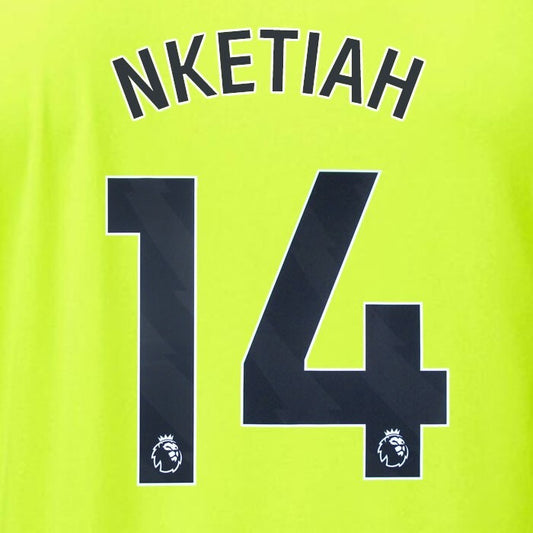 ARSENAL 2023/24 NKETIAH 14 OFFICIAL AVERY DENNISON BLACK PLAYER SIZE NAME SET