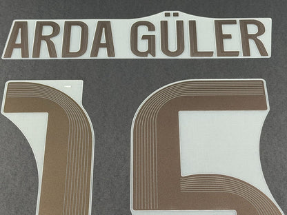2025 2026 REAL MADRID ARDA GULER 15 OFFICIAL HOME PLAYER SIZE NAME SET