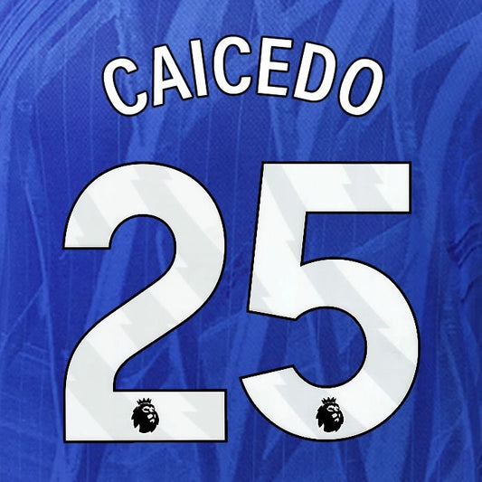 2025 2026 OFFICIAL CHELSEA CAICEDO 25 WHITE HOME PLAYER SIZE NAMESET