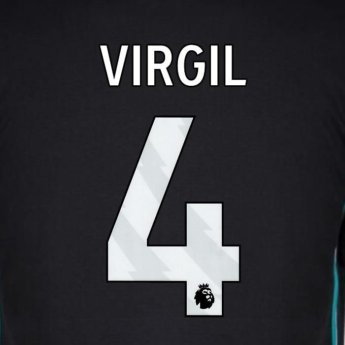 2024 2025 OFFICIAL LIVERPOOL VIRGIL 4 WHITE AWAY PLAYER SIZE NAMESET