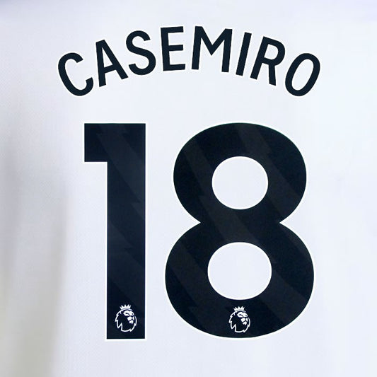 2025 2026 MANCHESTER UNITED CASEMIRO 18 AWAY BLACK PLAYER SIZE NAMESET