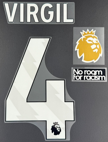 2025 2026 LIVERPOOL VIRGIL 4 OFFICIAL AVERY DENNISON WHITE PLAYER SIZE + PATCHES
