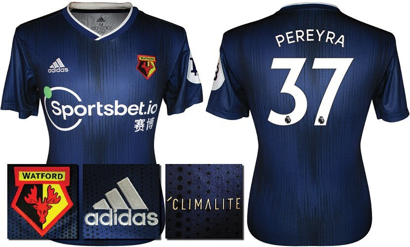 BNWT 2019 2020 WATFORD AWAY ADIDAS FOOTBALL SHIRT PEREYRA 37 MEN'S MEDIUM