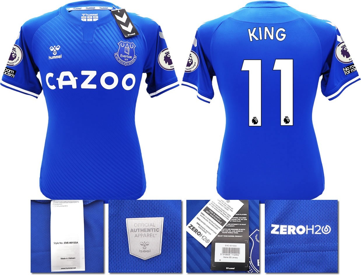 BNWT 2020 2021 HUMMEL EVERTON HOME SHIRT MEN'S KING 11 + PATCHES