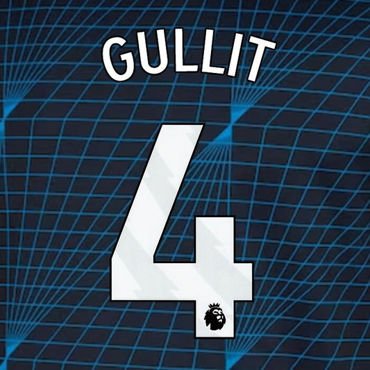 2023 2024 OFFICIAL CHELSEA GULLIT 4 WHITE AWAY PLAYER SIZE NAMESET
